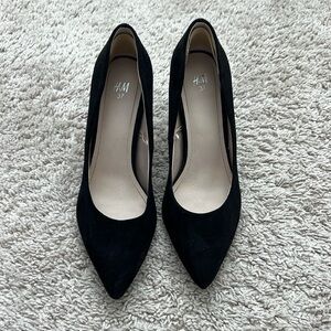 H&M black suede heels, size 37/US 6.5